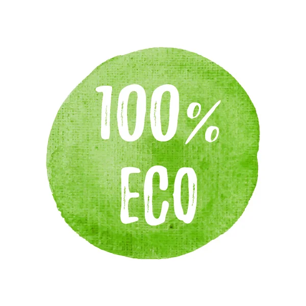 Eco vector op hand getrokken aquarel groene achtergrond illustratie — Stockvector
