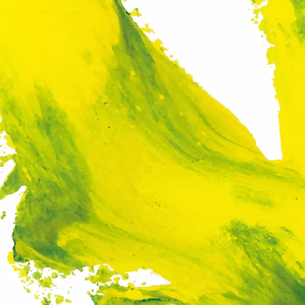 Vector abstracto cepillo de fondo trazo pintado a mano con pintura acrílica, amarillo y gree — Archivo Imágenes Vectoriales