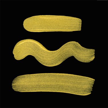 Altın smear vektör fırça darbesi. Vernik sıçrama satır izleme. ABS