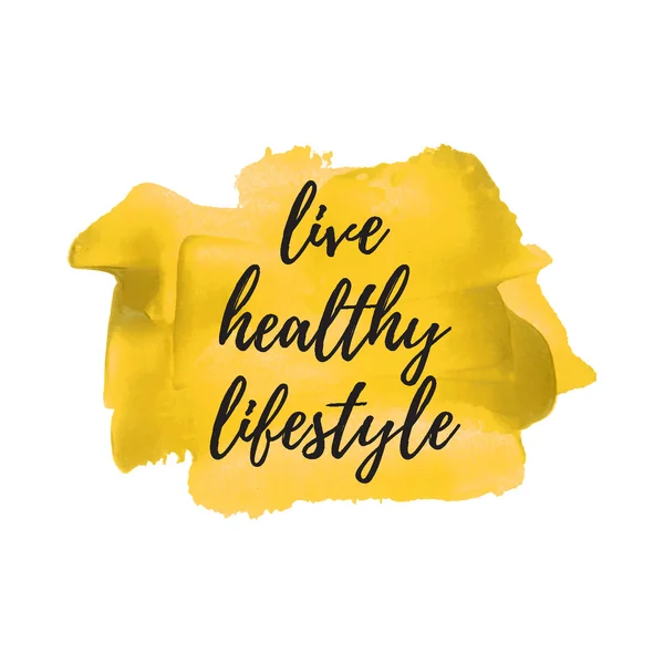 Tarjeta Live Healthy Lifestyle, logotipo, póster, ilustración vectorial o — Vector de stock