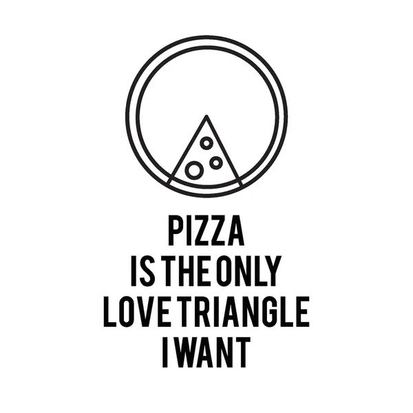 Pizza sadece Aşk Üçgeni I Want vektör el whit çizilmiş illüstrasyon siyah çizgiler