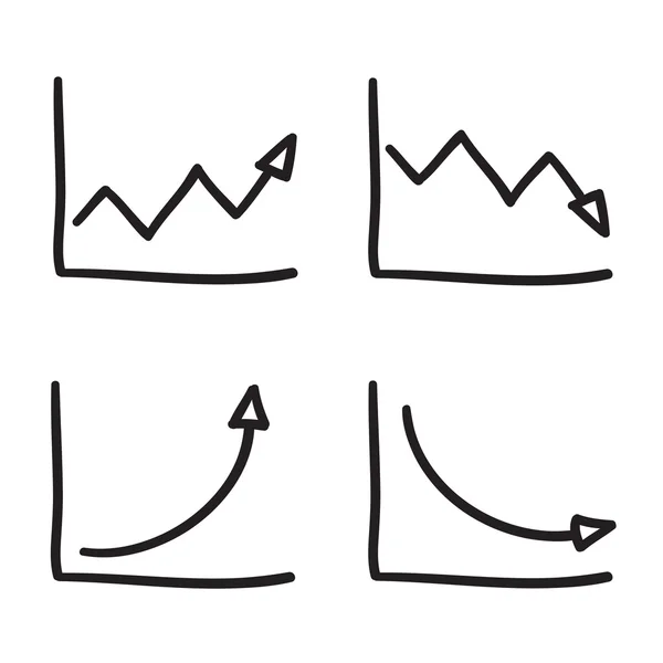 Kartesisches Koordinatensystem Grafiken Infografik Vektor Symbol Hand gezeichnet Illustration schwarze Linien — Stockvektor