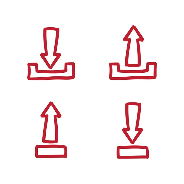 Arrows icon set set vector line doodle symbol — Wektor stockowy