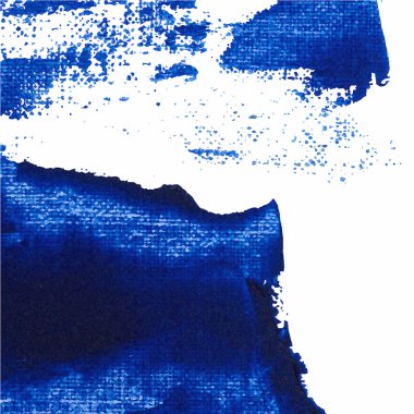 Akrilik boya, üzerinde beyaz colo mavi ile vektör arka plan doku fırça kontur el boyalı