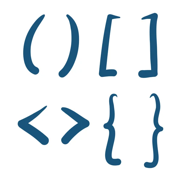 Parantez el çizilmiş vektör illüstrasyon.