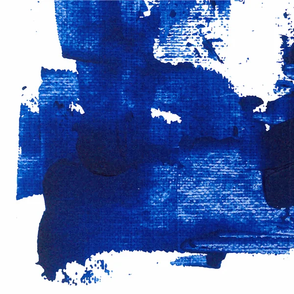 Vetor abstrato fundo textura pincel traço mão pintado com tinta acrílica, azul sobre branco colo — Vetor de Stock