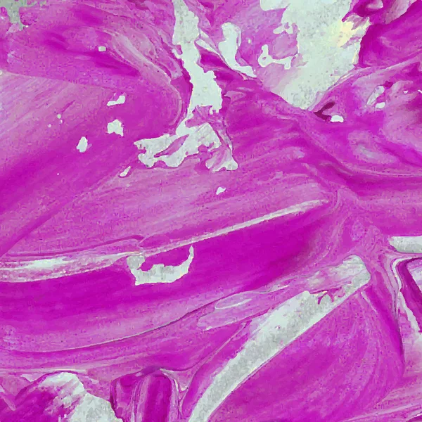 Vector abstracto fondo textura cepillo trazo pintado a mano con pintura acrílica, violeta y rosa sobre blanco — Archivo Imágenes Vectoriales