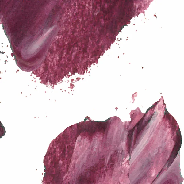 Vector abstract background texture brush stroke hand painted with acrylic paint, dark cherry violet pink cream on white — Stok Vektör