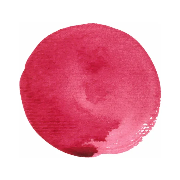 Acuarela círculo rojo rosa color mancha vector cepillo trazo fondo. Trazo de línea de salpicadura de barniz. Pintura de acuarela abstracta. Pintura desordenada — Archivo Imágenes Vectoriales
