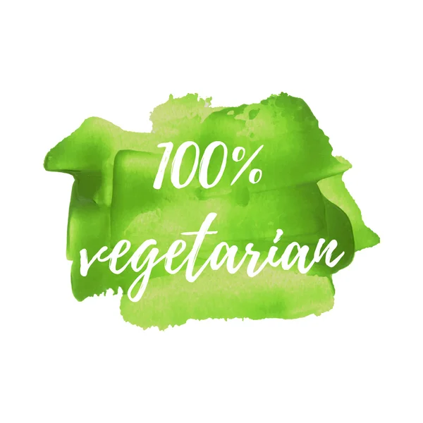 Eco fresco orgânico verde alimento vetor palavra, texto, ícone, símbolo, cartaz, logotipo na mão desenhado pintura verde fundo ilustração — Vetor de Stock