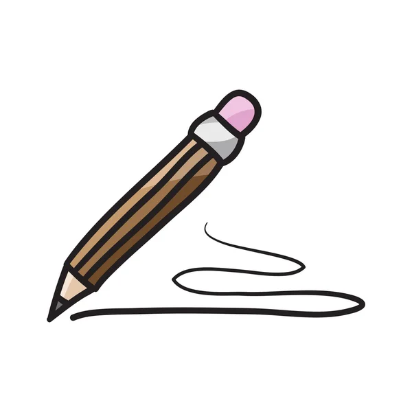 Bleistift-Symbol Vektor Linie Doodle-Symbol — Stockvektor