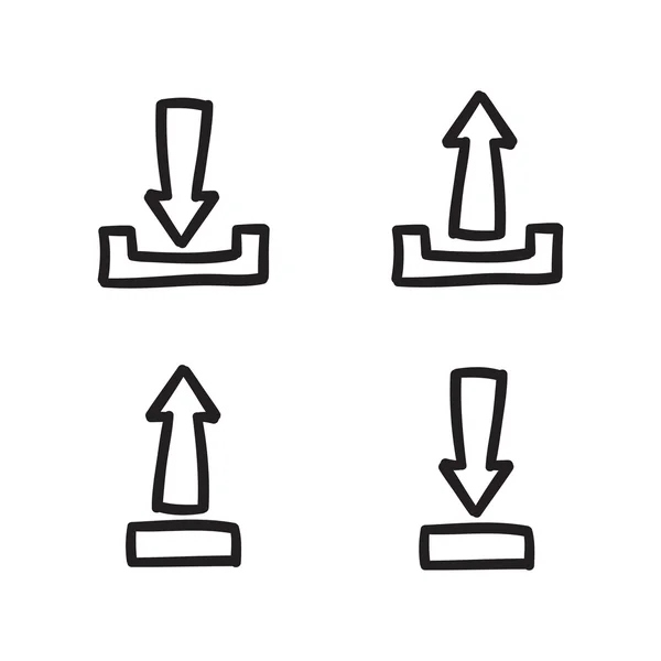 L'icona delle frecce imposta i simboli doodle della linea vettoriale . — Vettoriale Stock