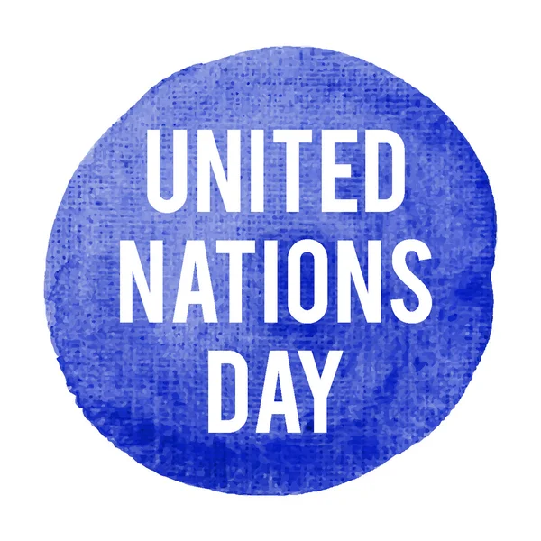 Día de las Naciones Unidas de vacaciones, celebración, tarjeta, póster, logo, dejar — Archivo Imágenes Vectoriales