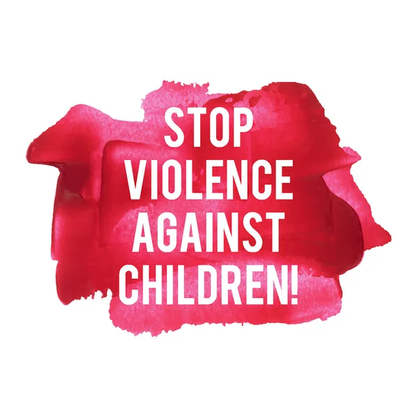 Stop Violence Against Children card, poster, logo, lettering, wo — Stock Vector