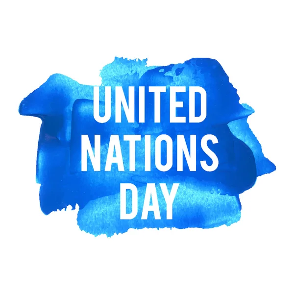 Día de las Naciones Unidas de vacaciones, celebración, tarjeta, póster, logo, dejar — Archivo Imágenes Vectoriales