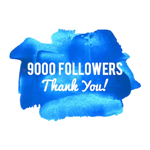 9K Followers Scheda di ringraziamento per amici e follower della rete. 9 — Vettoriale Stock