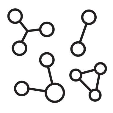 Moleküller vektör çizgi illüstrasyon, simge, sembol, poster, logo. 