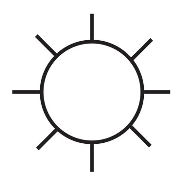 Güneş Çemberi ve Işınlar vektör çizgi illüstrasyon, simge, sembol, sonrası