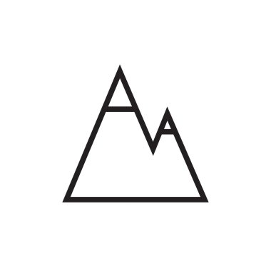 Dağlar vektör hat illüstrasyon, simge, sembol, poster, logo. 