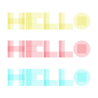 Merhaba modern şeffaf tarzı yazı sözcük vektör