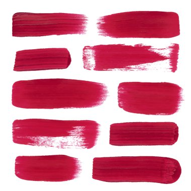 Grunge fırça darbeleri vektör afiş, beyaz bac üzerinde izole kırmızı