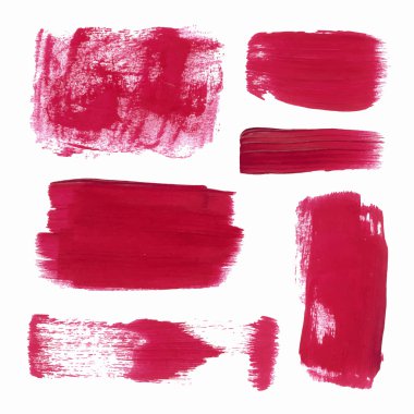 Grunge fırça darbeleri vektör afiş, beyaz bac üzerinde izole kırmızı