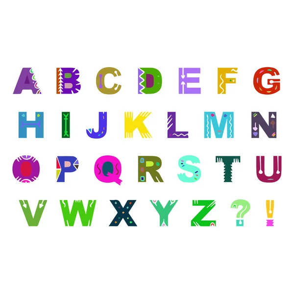 Colorido vector de alfabeto dibujado a mano aislado sobre fondo blanco — Archivo Imágenes Vectoriales