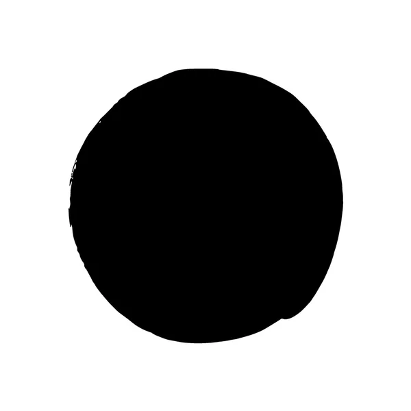 Ręcznie rysowane koło pędzla element projektu, czarny farby pędzel St — Wektor stockowy