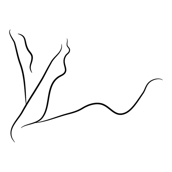 Kadın şekli siluet vektör çizimi siyah ve beyaz çizgiler