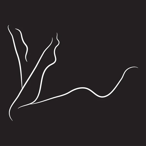 Kadın şekli siluet vektör çizimi siyah ve beyaz çizgiler