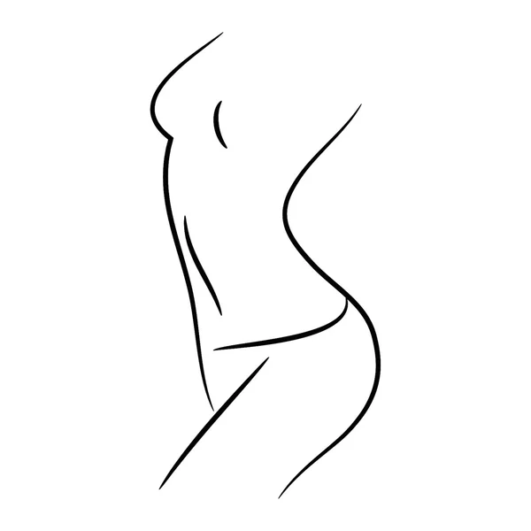 Žena tvar silueta vektor ilustrace černé a bílé čáry — Stockový vektor