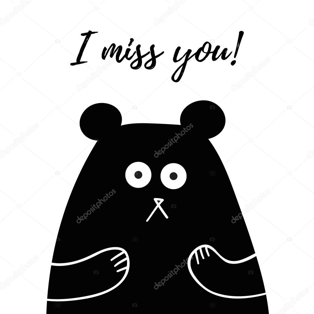 I Miss You lettering, card with sweet teddy bear, t-shirt design Stock  Vector Image by © #113879690