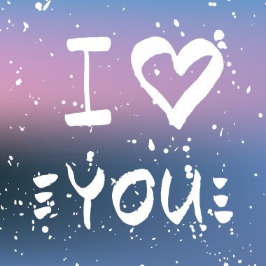 Sana yazı yazma seviyorum. Bulanık arka plan vecto romantik alıntı