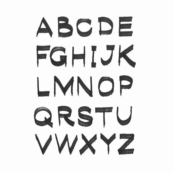 白いイラストに黒で隔離されたベクトル手描きアルファベット. — ストックベクタ
