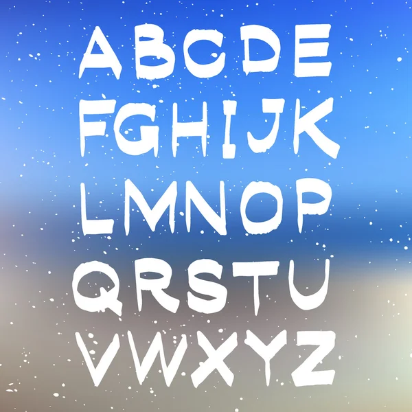 Alphabet vectoriel sur fond flou. Vecteur ABC — Image vectorielle