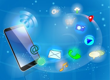 siyah smartphone ile kutsal kişilerin resmi .