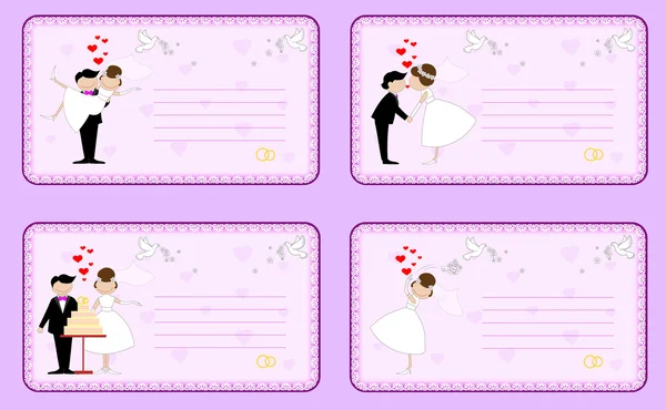 Conjunto de convites de casamento . Ilustrações De Stock Royalty-Free