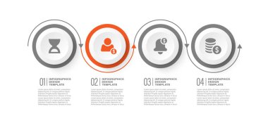 Ticari bilgi şablonu. İşlem diyagramı, bilgi elementlerinin vektör illüstrasyonu.