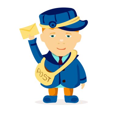Çocuk postacı mektubu ile