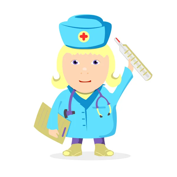 Termometre ile doktor kız