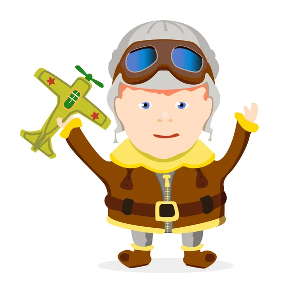 bir uçak ile pilot çocuk