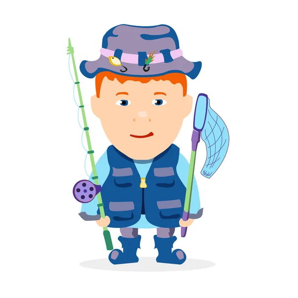 Çocuk balıkçı illüstrasyon