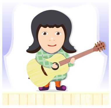 Gitarlı kız. 