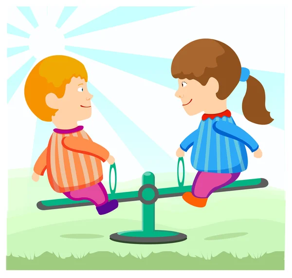 Çocuk bir salıncak üzerinde 