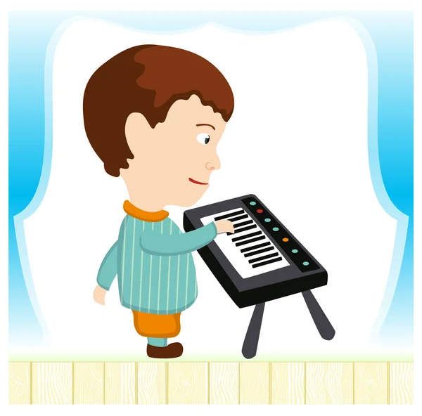 Bir sentezleyici çocukla 