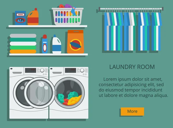 Buanderie avec lave-linge — Image vectorielle