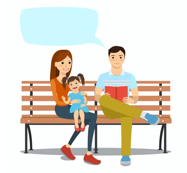 年轻的家庭和女儿的插图 — 图库矢量图片
