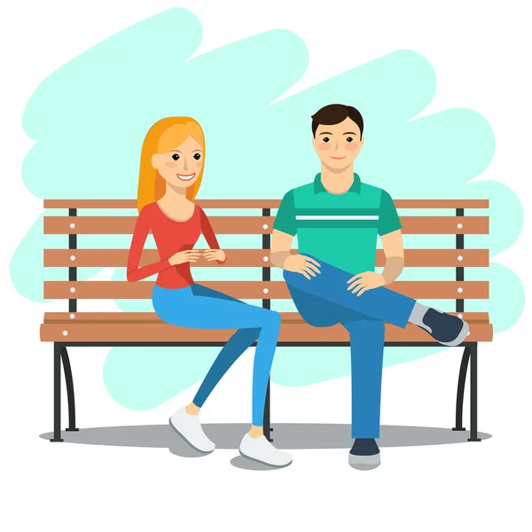 Illustration of young couple — Stock Vector