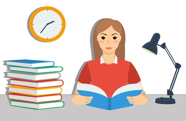 kız öğrenci kitap okuma