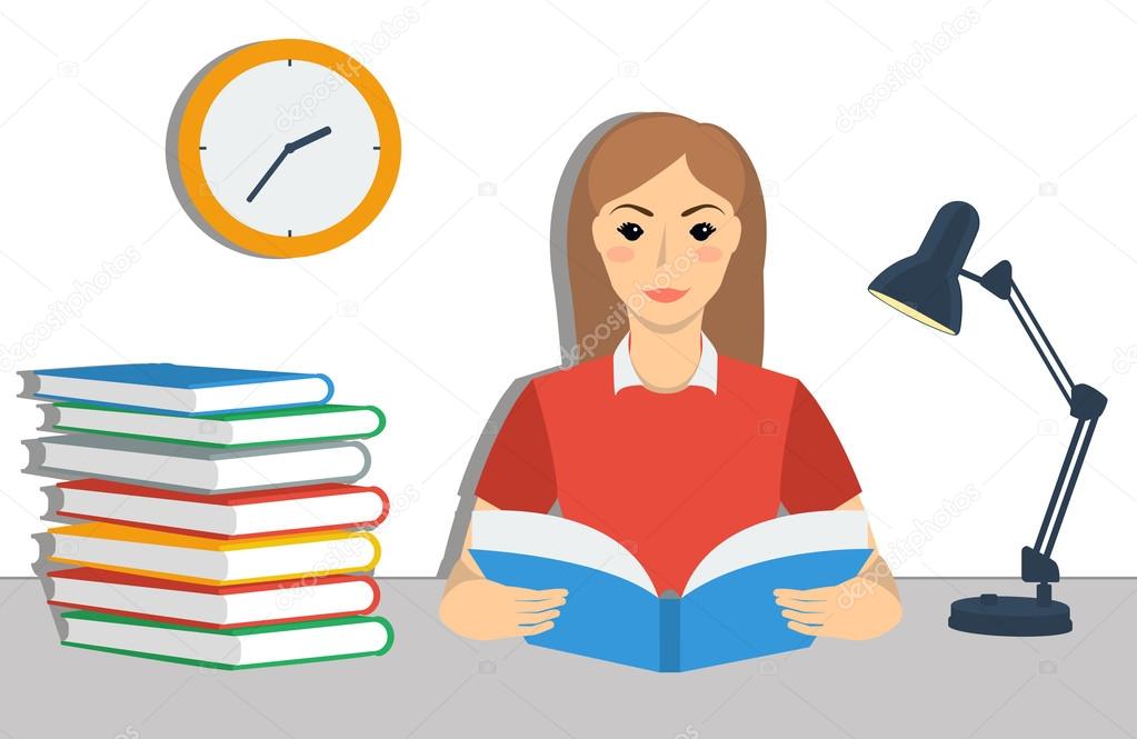 Girl student reading a book Stock Vector Image by ©LizavetaS #101404784 Girl student reading a book Stock Vector Image by ©LizavetaS #101404784